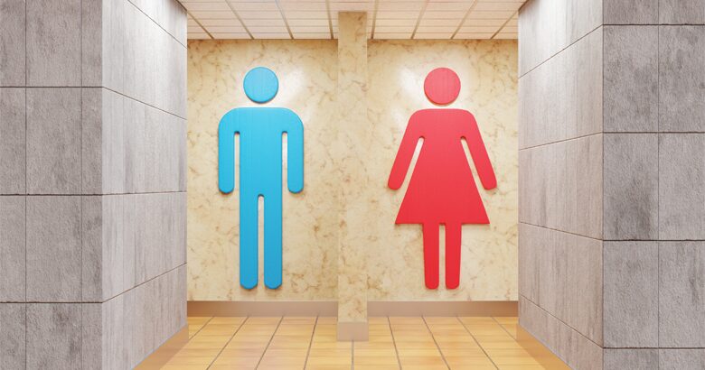 Men's and women's restrooms