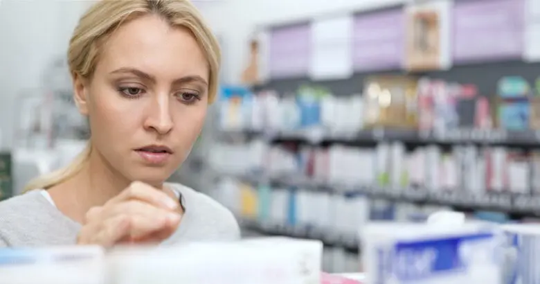 Woman browsing OTC supplements