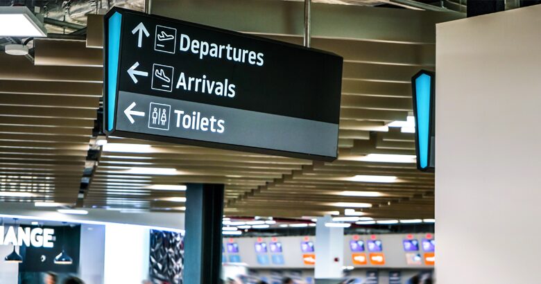 Toilet sign in airport