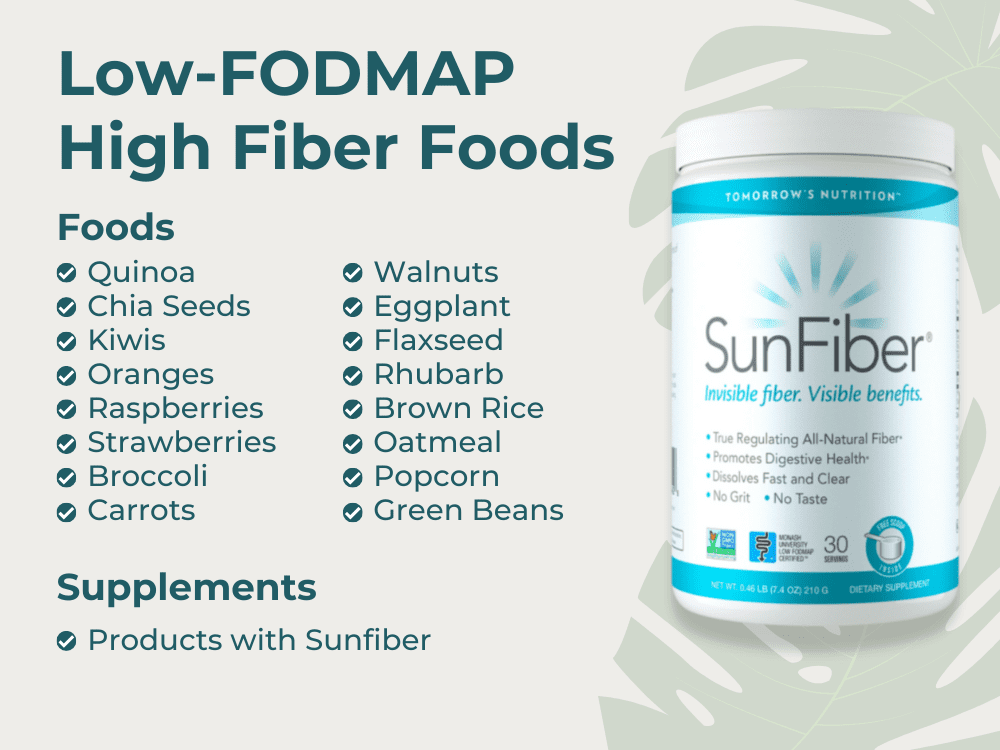 List of foods that are low-FODMAP and high in fiber