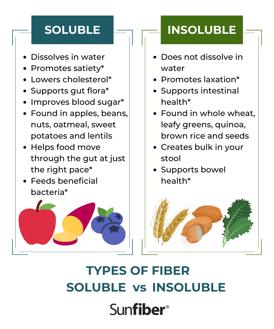 Soluble Fiber vs Insoluble Fiber Graphic