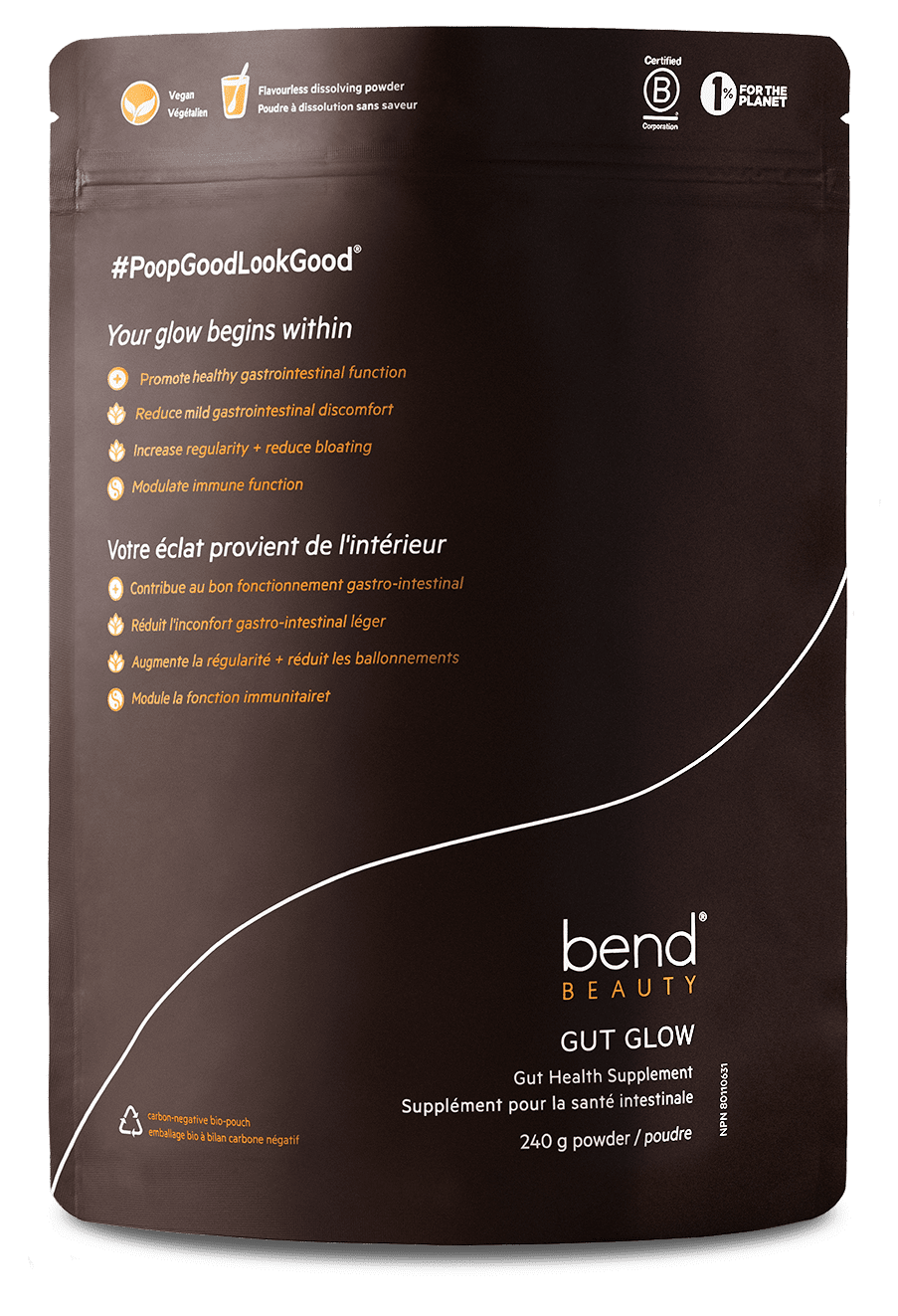 bend beauty gut glow pouch